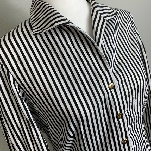 Jones New York Metallic Stripe Button Down - Picture 2 of 7